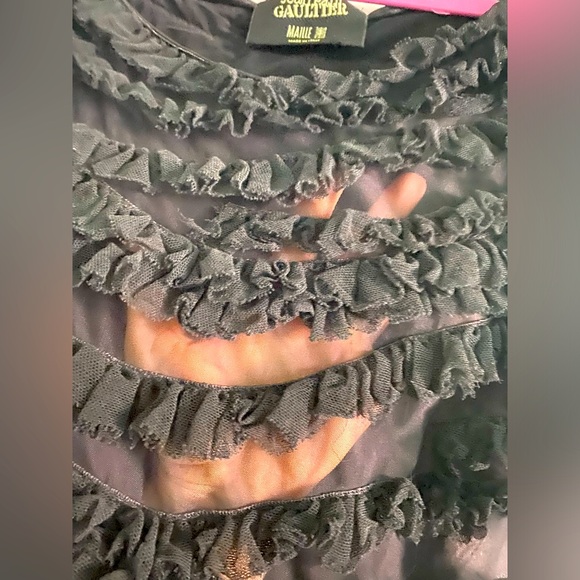 JEAN PAUL GAULTIER MAILLE MESH RUFFLE TOP, SIZE M - Picture 5 of 7